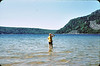 SmugMug > all-time keyword > baraboo > Susan going into lake at Baraboo, May 15 1955